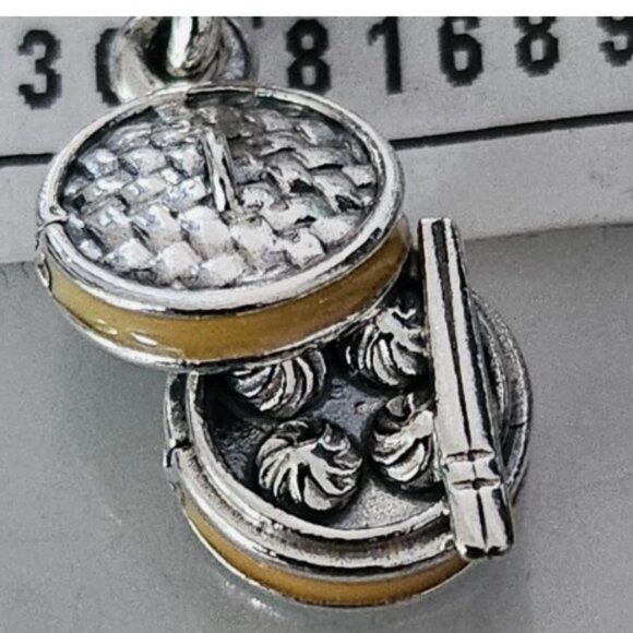 Auth Pandora Sterling Silver Retired Chinese Bao Steamer Dangle Charm 798250CZR - Picture 8 of 13